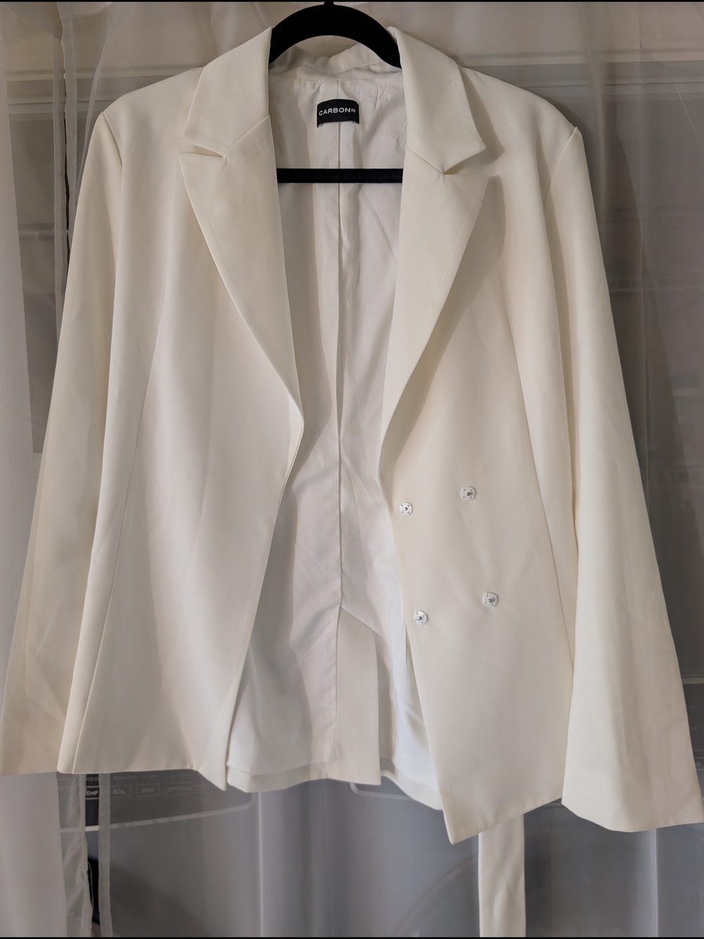 Modern Athleasure Double-Breasted Blazer